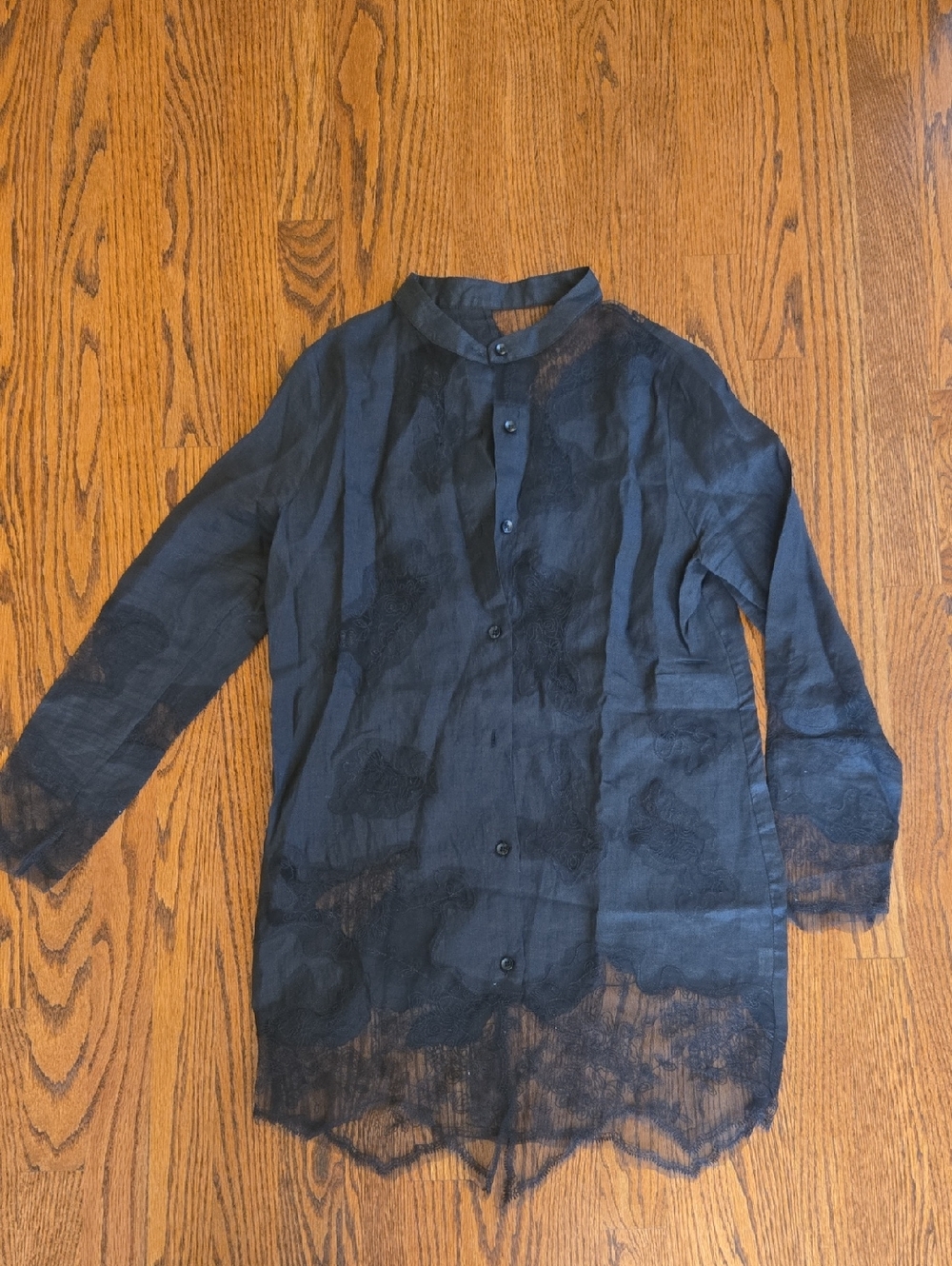 Silk Long Sleeve Button-Front Shirt